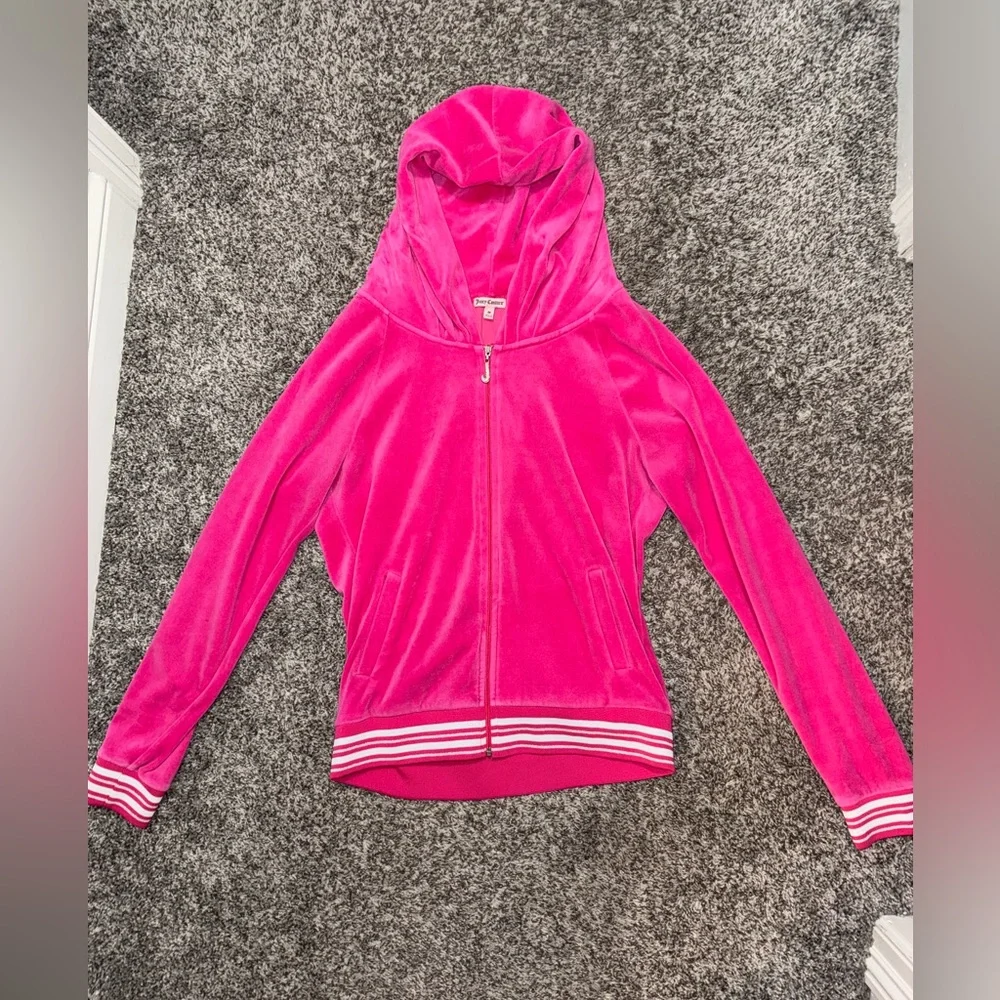 Juicy Couture Pink Zip-Up Hoodie size medium - Picture 1 of 4